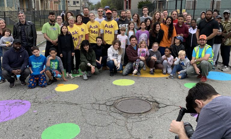 Volunteers at Trinity Square Together's "Care for the Square" event
